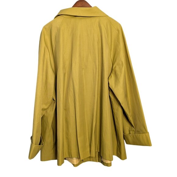 Gallery Womens Swing A-Line Coat Chartreuse 3X lined Button winter - Picture 2 of 13